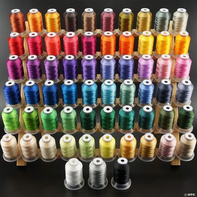 63 Colors Polyester Embroidery Thread Kit, 500M Each Spool for Brother ...