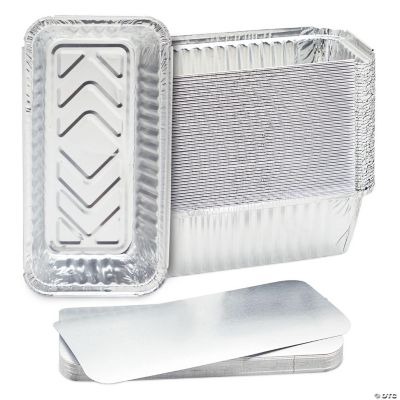 50 Pack Disposable Aluminum Loaf Pans with Lids, 22oz Tins for