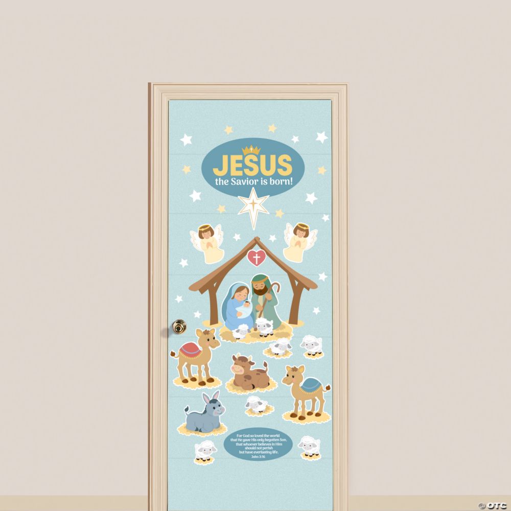 Religious Nativity Scene Jesus the Savior is Born Door Decorating Kit - 5 Pc.