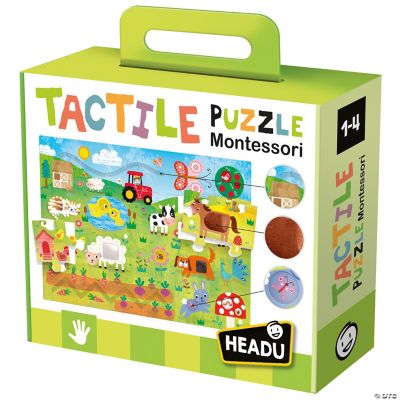 HEADU 4 Puzzle Tattili Wild, 2-4 Anni, Made In Italy, Con Texture Da Toccare, Animali Della Savana, Gioco Educativo Per La Motricità Fine - 3