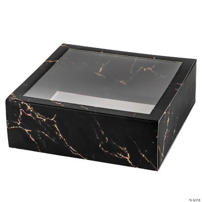 Clear Window Gift Boxes Square Black 6