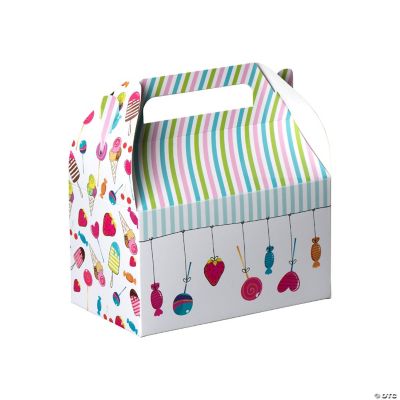 Paper Treat Boxes Dark Blue Dots - 8 Pc main image 1