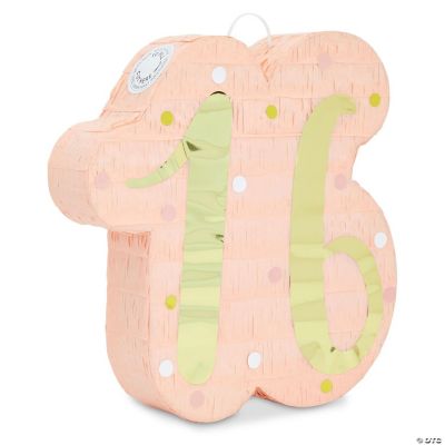 Sweet 16 Pinata for 16th Birthday Party Decorations, Pink and Gold Foil ...