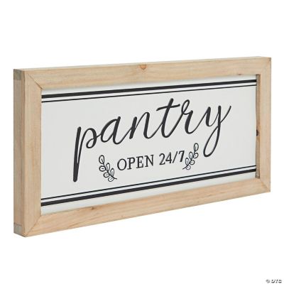 Wooden Rustic Farmhouse Kitchen Signs Wall Decor, Pantry Open 24/7 (16