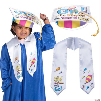 Dr. Seuss™ Oh the Places You’ll Go!™ Polyester Graduation Hat & Stole ...