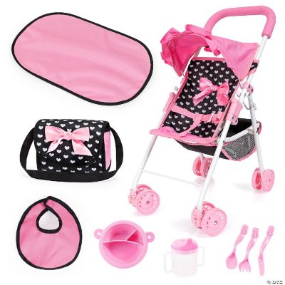 Bayer Design 12733AA Cosy Doll Pram With Pillow, Blanket, Bag, Baby Doll Stroller, Foldable