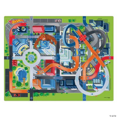 Imaginmat Jumbo Hot Wheels Floor Playmat & 2 Toy Cars, 47 X 61