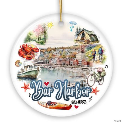 Artistic Bar Harbor Christmas Ornament, Maine Souvenir and Gift with ...