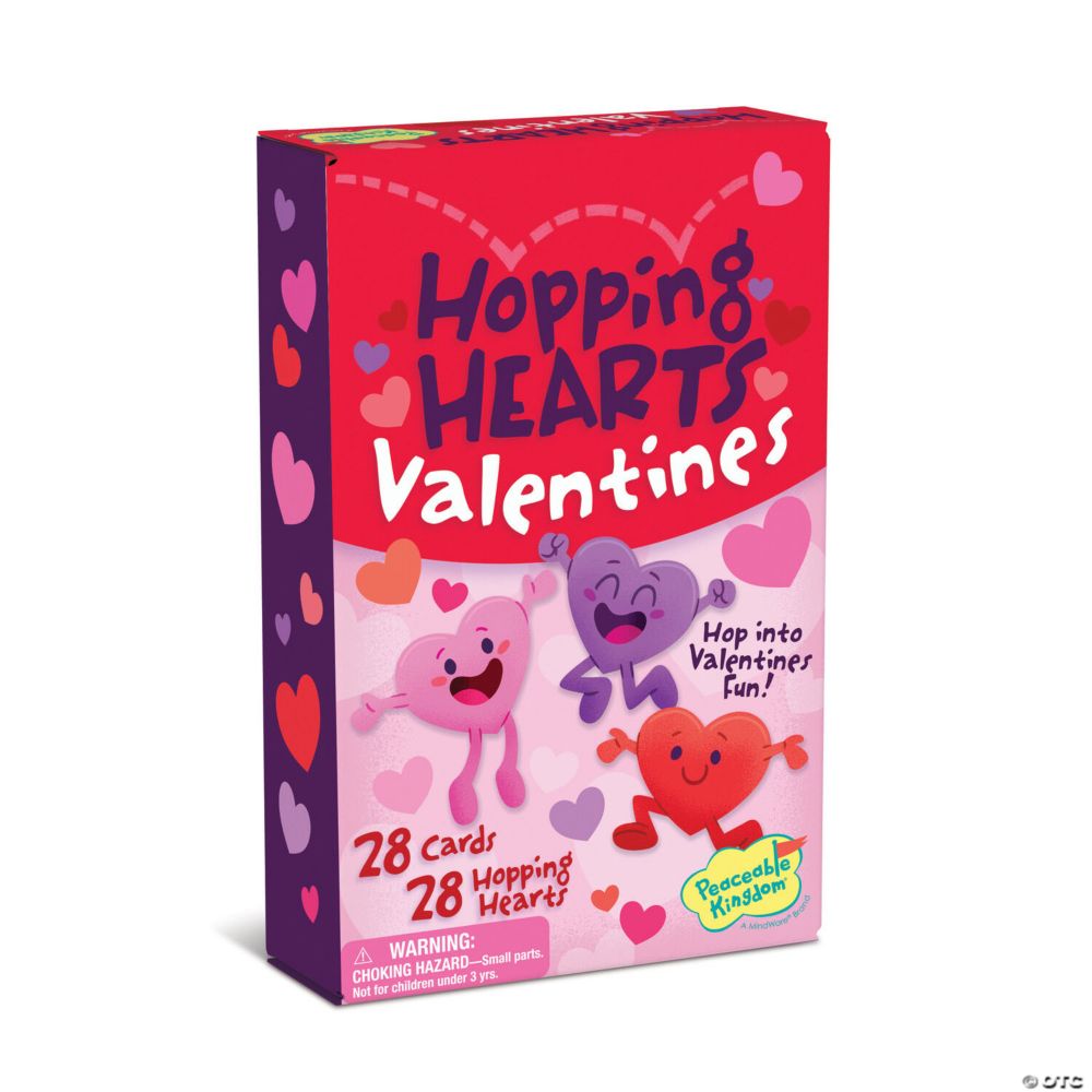 Peaceable Kingdom Hopping Hearts Valentines - Set of 28 Cards & Heart Toys From MindWare