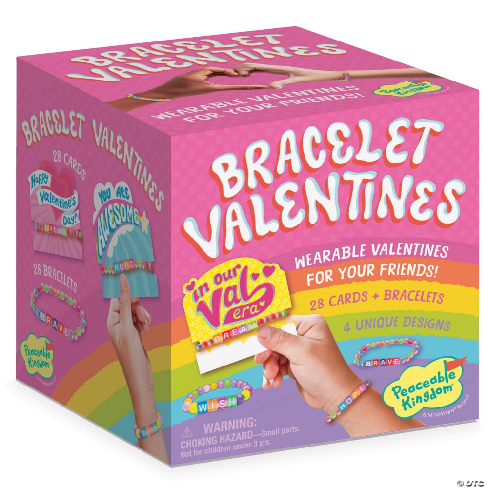 Peaceable Kingdom Friendship Bracelet Valentines - Set of 28 From MindWare