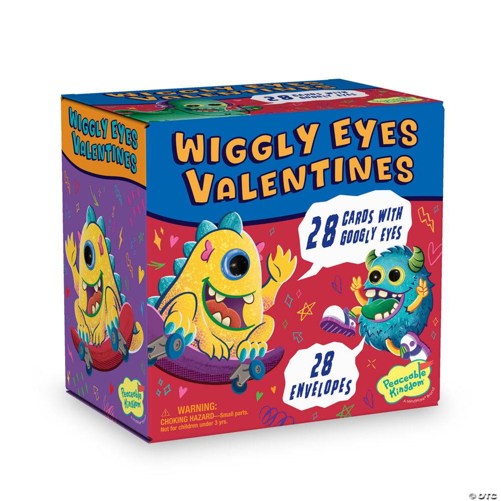 Peaceable Kingdom Wiggly Eyes Monster Valentines: Set of 28 From MindWare