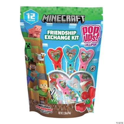 3.38 oz. Minecraft ® Pop Ups! ® Lollipop Valentine Friendship Exchange ...