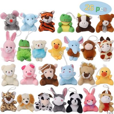 AMITY 26 Packs Multicolor Adorable Mini Plush Animal Keychain Coll
