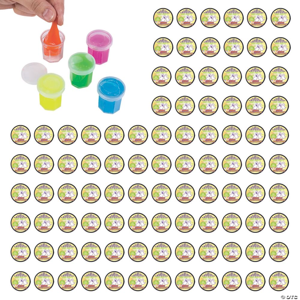 1 1/4" Bulk 96 Pc. Halloween Colorful Putty with Card Handout for 48