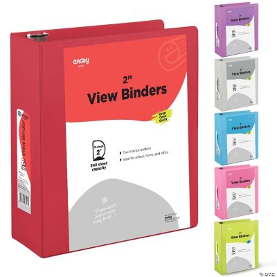 Enday 2 Inch 3-Ring Binder with Clear View Cover and 2 Inside Pockets ...