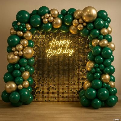 Emerald Green & Gold Balloon Kit Garland Set 139pcs for Wedding