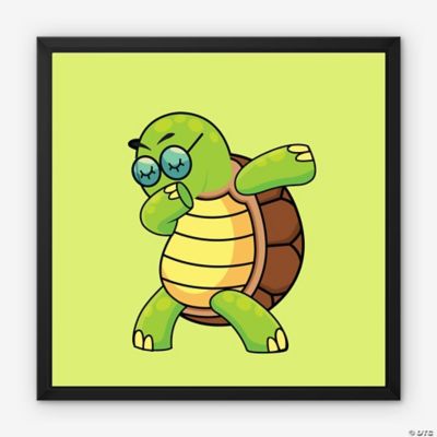 Taylor the Turtle Black Framed Canvas by Dancing Littles Jungle - Size ...