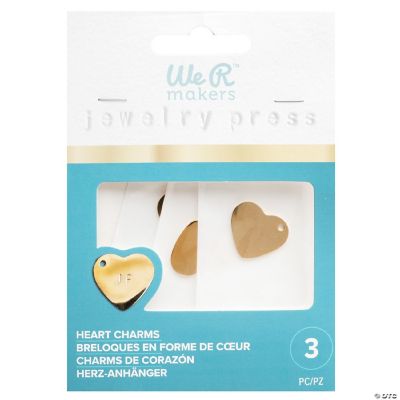 We R Makers Jewelry Press Stainless Steel Charms 3/Pkg-Heart | Oriental ...