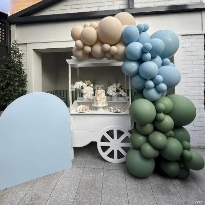 Safari Theme Balloons Garland Kit 136pcs Olive, Brown & Gold Balloons