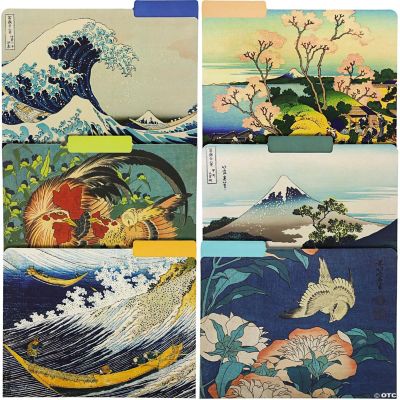 12-Pack Hokusai Japanese Decorative File Folders, 1/3 Cut Tab, Letter ...