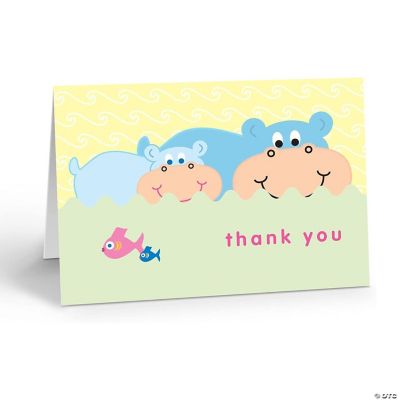 Stonehouse Collection Cute Hippos - Baby Thank You Note Card - 10 Boxed ...