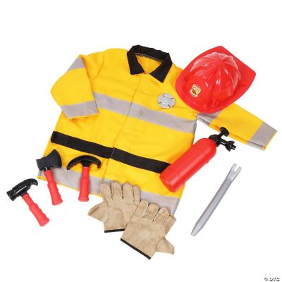 Playful Minds Firefighter Roleplay Set 10pc Costume, Tools, Hat
