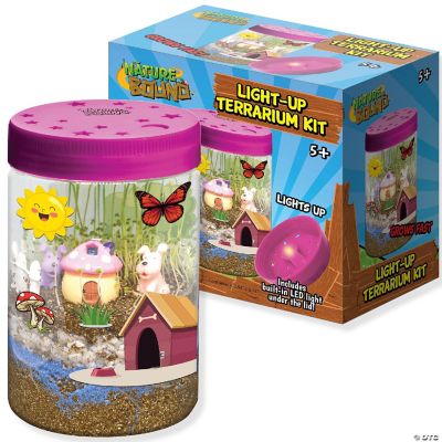 Nature Bound Light-Up Terrarium Kit – Pink, Mini Garden Jar, LED, STEM ...