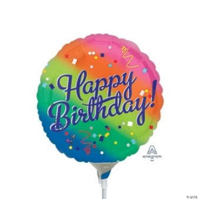 Anagram Rainbow Birthday Party Balloon Bouquet – Customize With Age, Foil Multi-Color