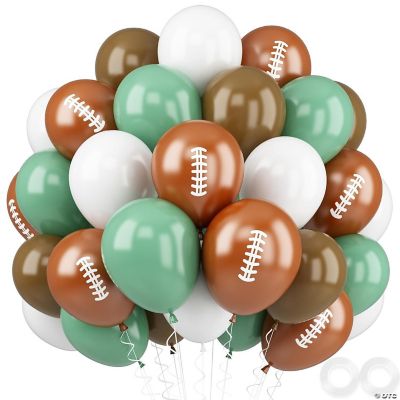 52Pcs Football Balloon Set Brown Bean &amp; White Football Print Balloons for Boy’s Birthday Party ...