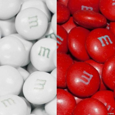 750 Pcs Red & White M&M's Candy Milk Chocolate (1.5 lb)