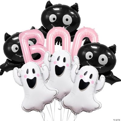 8 Pcs Halloween Balloons Decorations Halloween Pink Boo Foil Balloons ...