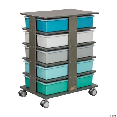 ECR4Kids 20-Compartment Mobile Storage Tower with Cubby Bins with Lids ...