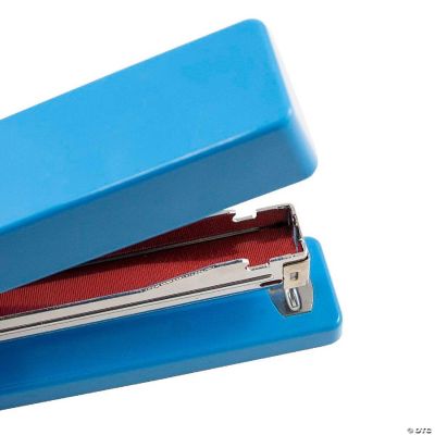 JAM PAPER Office & Desk Sets, 1 Blue Stapler & 1 Pack of Red Staples, 2 ...