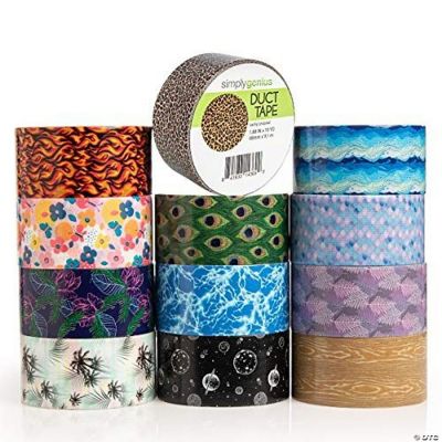12 Pack Patterned And Colored Duct Tape Variety Pack, Craft Supplies ...