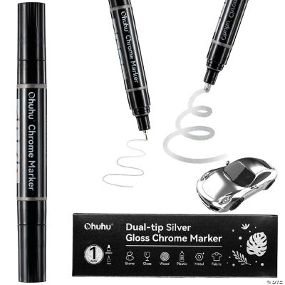 Ohuhu 3 stuks Liquid Chrome verchroomde markers met glanzend spiegeleffect, waterdicht, lichtecht en permanent voor metaal, glas, kunststof, autobanden, doe-het-zelf