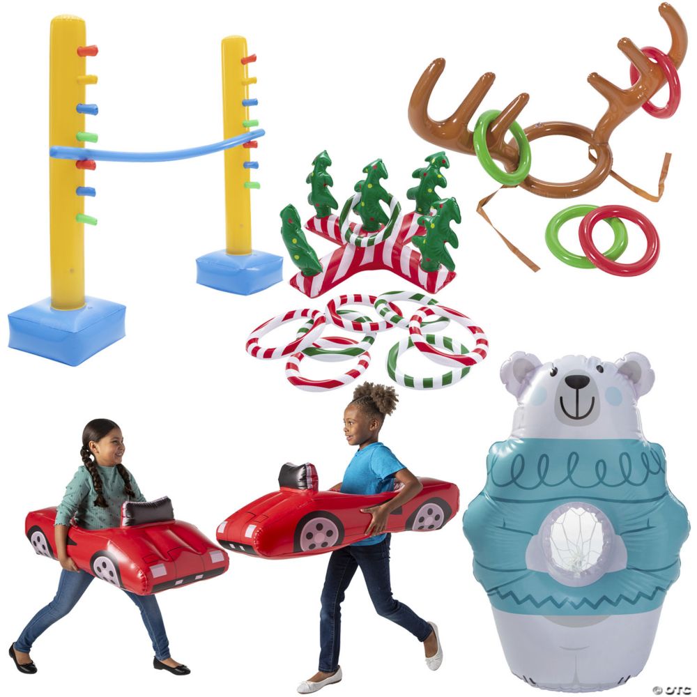 Bulk 19 Pc. Christmas Vinyl Inflatable Game Assortment