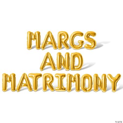 16 Inch Gold MARGS AND MATRIMONY Letter Balloon Banner | Oriental Trading
