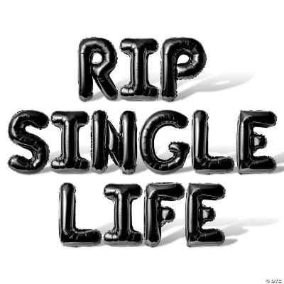 16 Inch Black RIP SINGLE LIFE Letter Balloon Banner | Oriental Trading