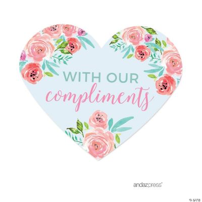 75 Roses Heart Label with Our Compliment | Oriental Trading