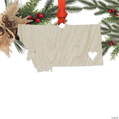 Wood US State Christmas Ornament Montana | Oriental Trading