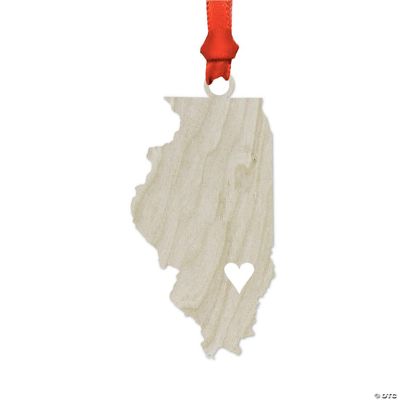 Wood US Christmas Ornament Illinois | Oriental Trading