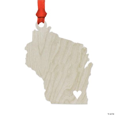 Wood State Christmas Ornament Wisconsin | Oriental Trading