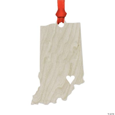 Wood US State Christmas Ornament Indiana | Oriental Trading