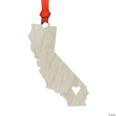 Wood US Christmas Ornament California | Oriental Trading