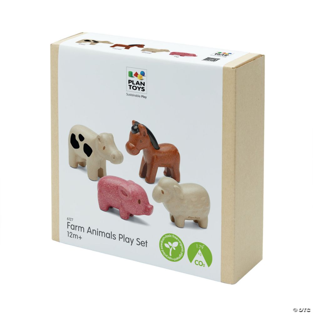 PlanToys Wooden Farm Animals Playset