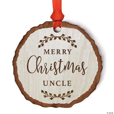 Ornament Engraved Wood Slab Merry Uncle | Oriental Trading
