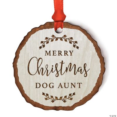 Ornament Wood Slab Merry Dog Aunt | Oriental Trading