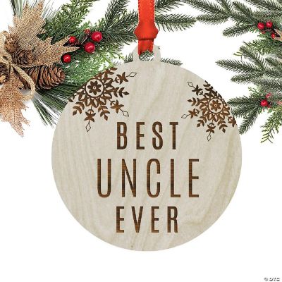 Wood Ornament Best Uncle Ever Snowflakes | Oriental Trading