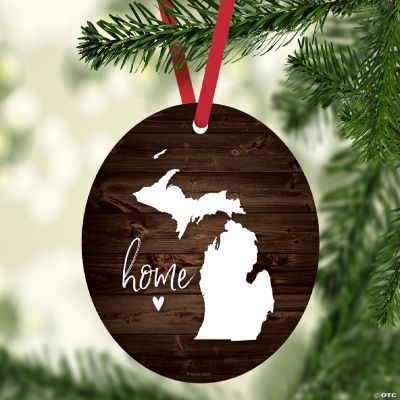 MDF Ornament Michigan Home Dark Wood | Oriental Trading