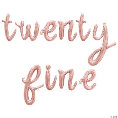 16 Inch Cursive Rose Gold TWENTY FINE Letter Balloon Banner | Oriental ...